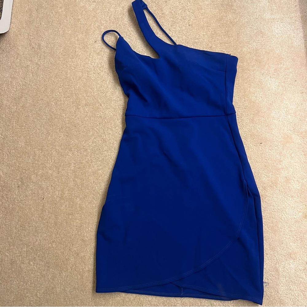 B. Darlin One-Shoulder Royal Blue Bodycon Homecoming Cocktail Dress Size 3/4